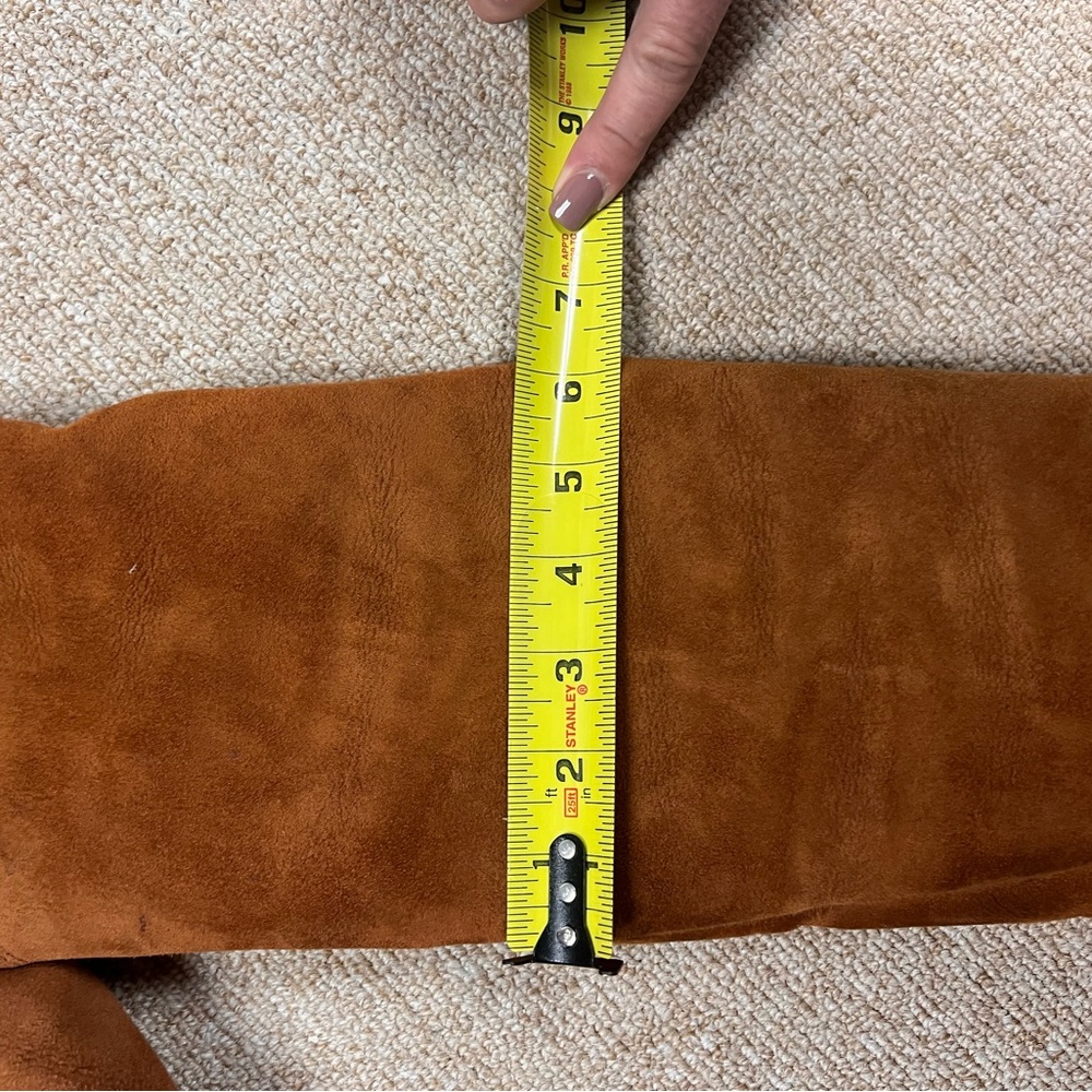 Women’s Brown Tan Suede Shearling Jacket XS/S Real Sheepskin Sherpa Fur Warm - Picture 13 of 16